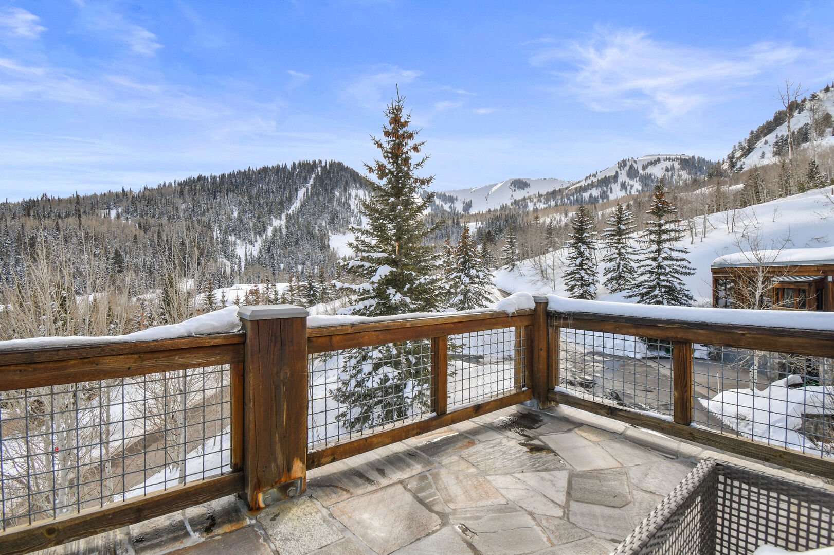View of the ski runs in Park City from talus ridge at the colony