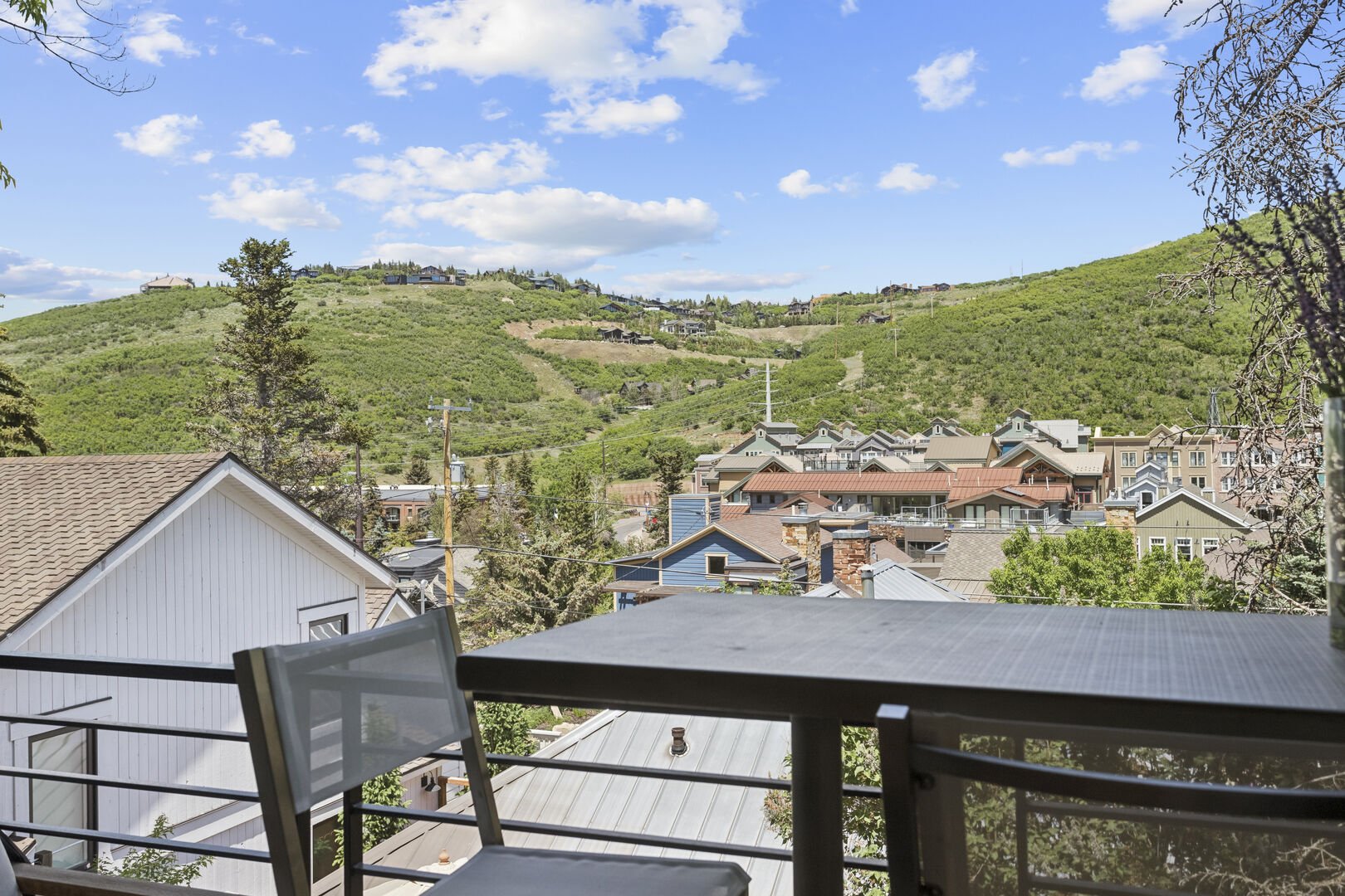 the view from the deck at Mountain and Main in Old Town Park City