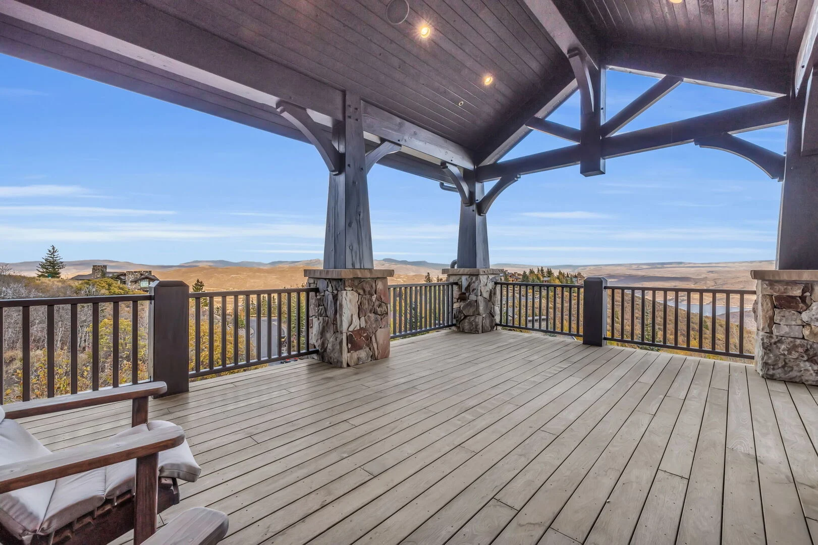 Deer valley views from the deck of morning star on a bluebird day in the mountains