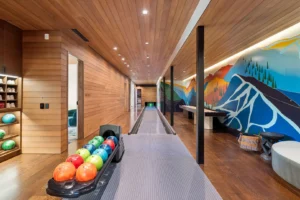 The custom bowling alley at Monitor's Rest