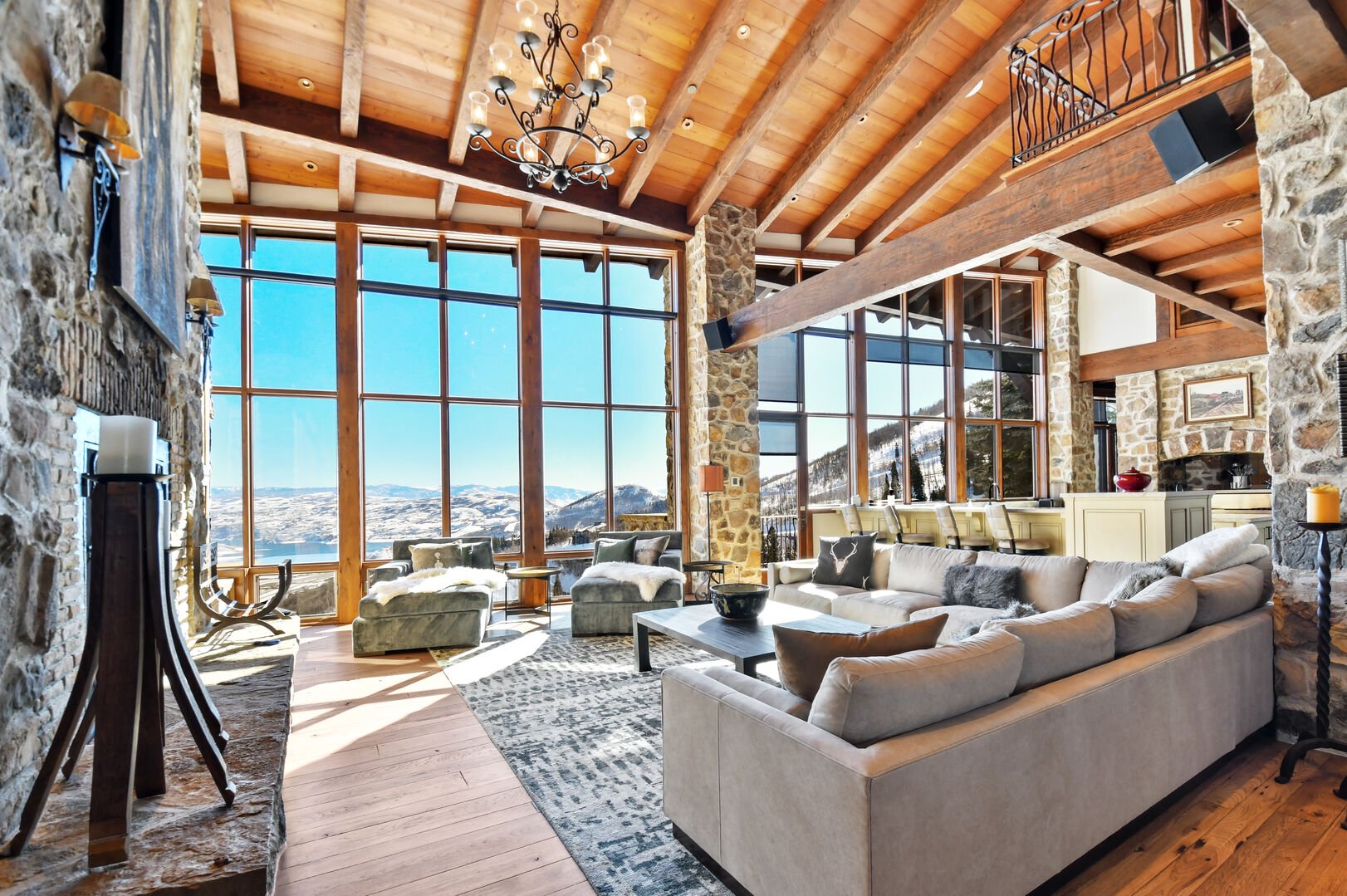 Living room view in one of our Park City rentals