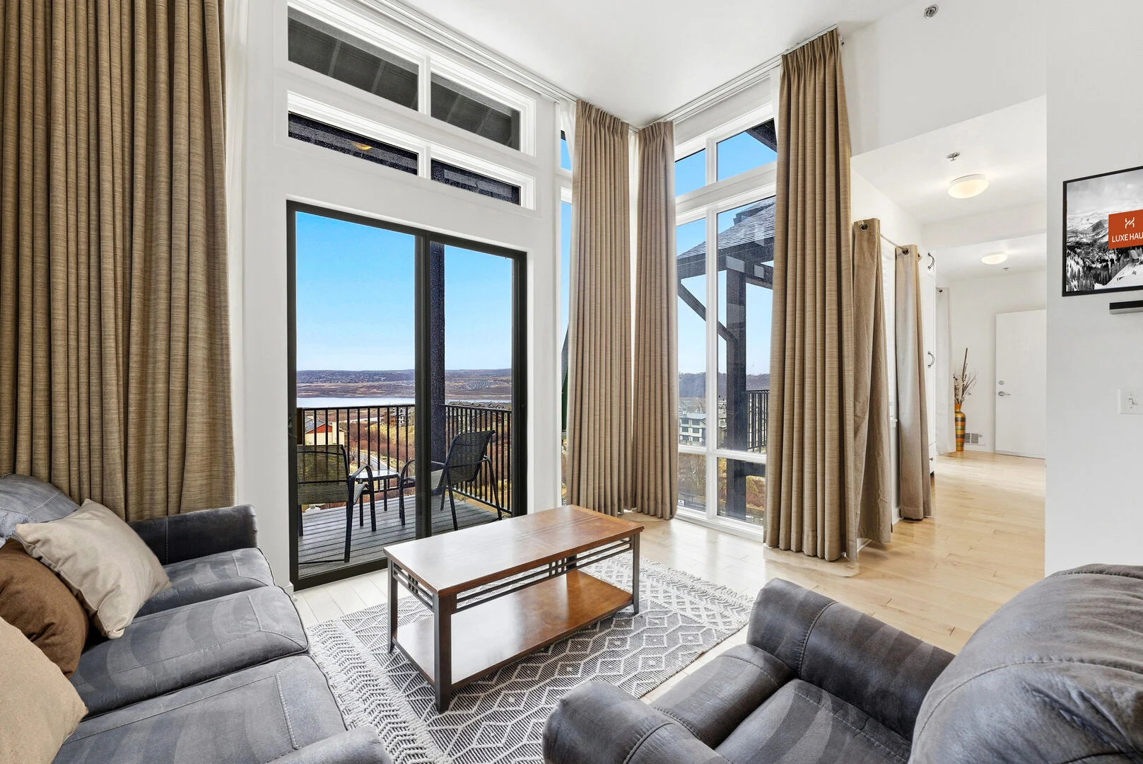 the stunning living area of The Mason 3020 with sweeping vistas of Deer Valley