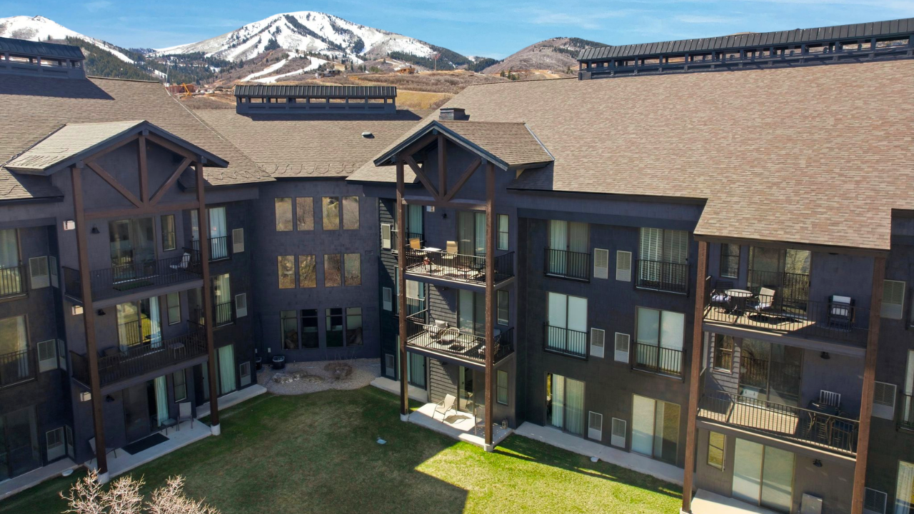 The mason with deer valley mountain views in the background