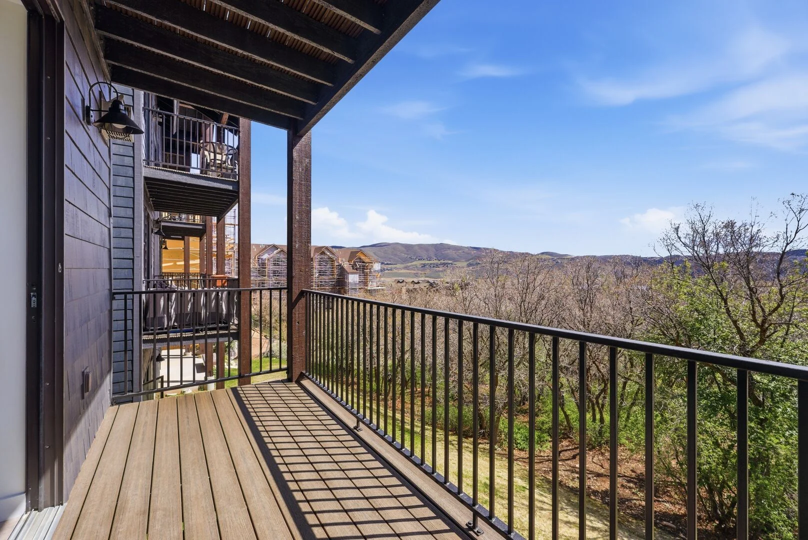 View from the balcony of the Wasatch Mountains at The Mason 2062