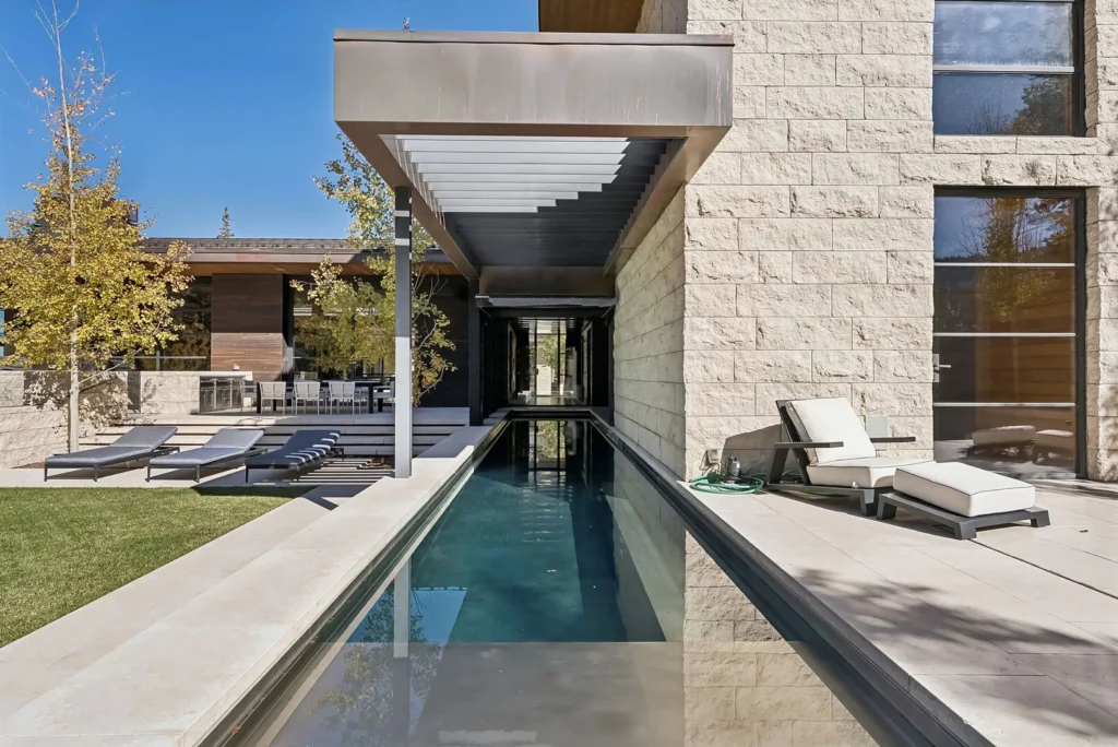 indoor/outdoor pool at a designer luxury vacation rental at The Colony in park city