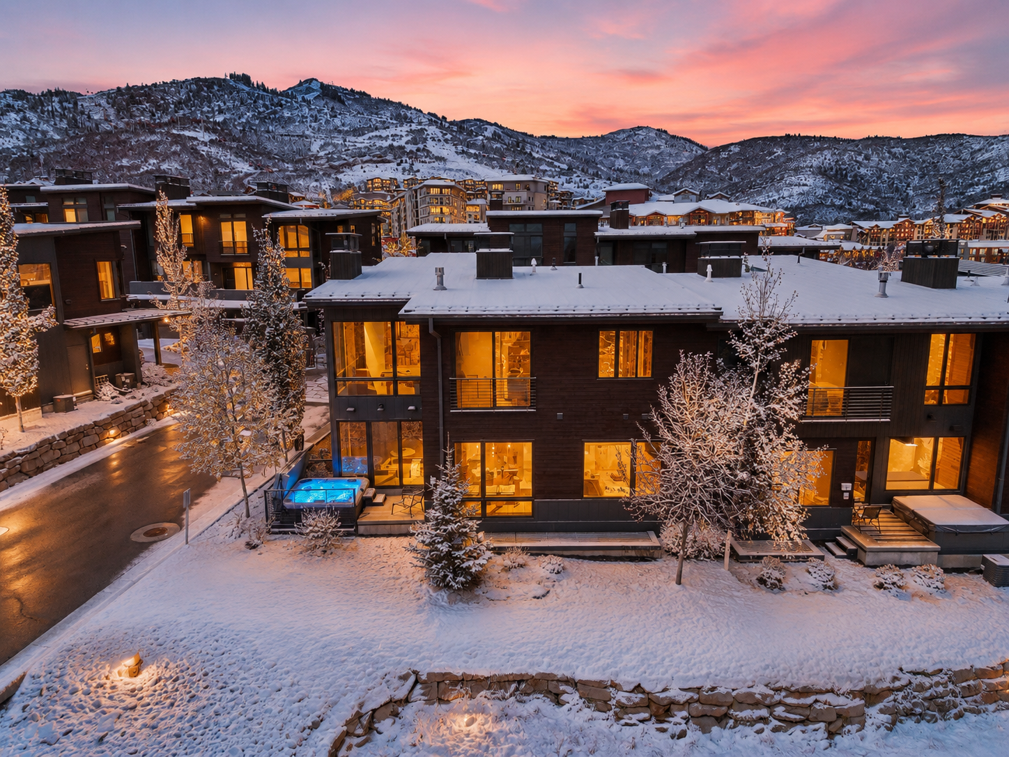 The Ridge at Canyons Village, a Luxe Haus luxury vacation rental with the slopes of park city in the background